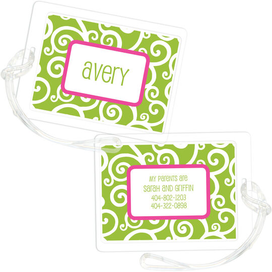 Grasshopper Joyful Swirls Luggage Tags